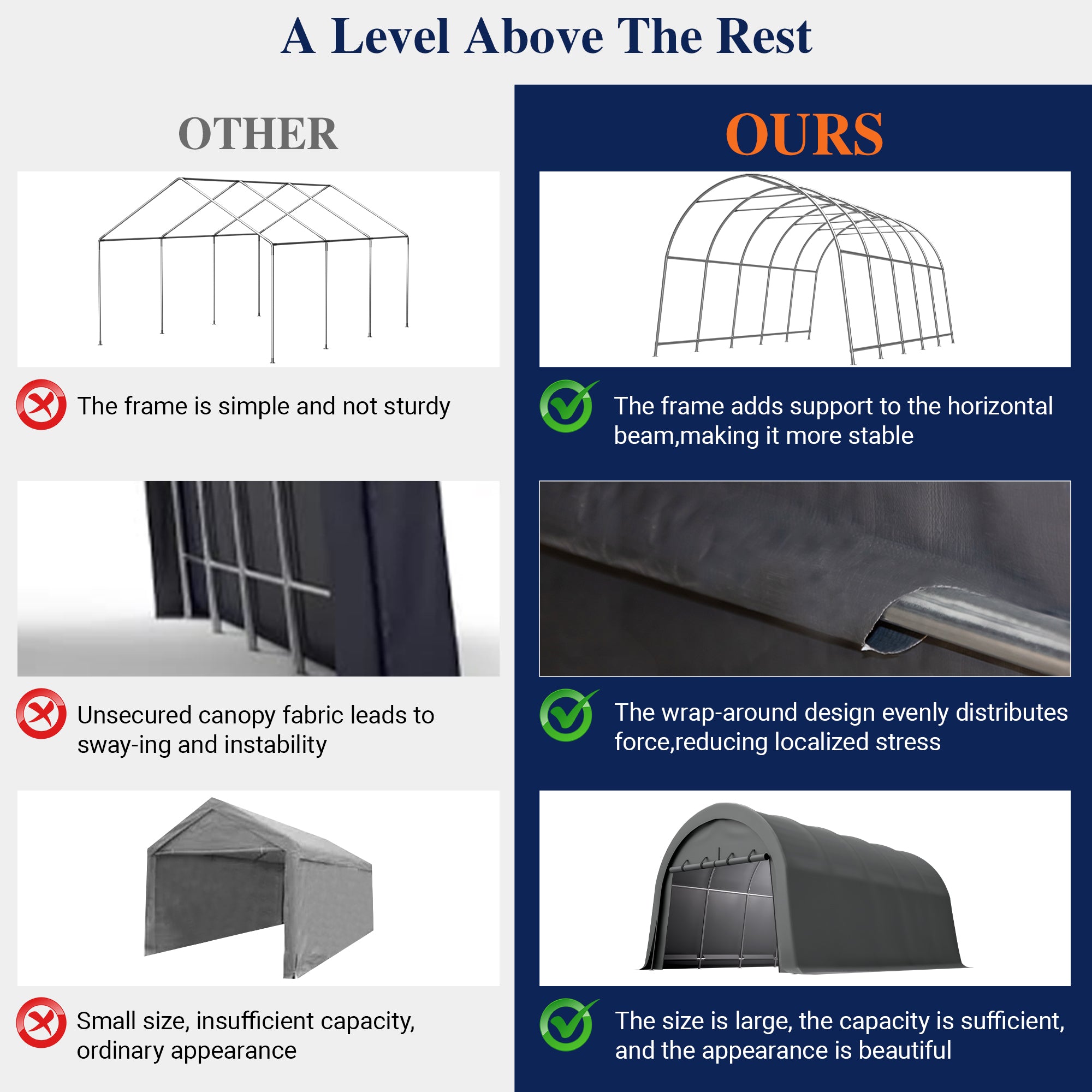 LZBEITEM Carports 12x20 ft Heavy Duty Car Canopy Garage with Removable Doors