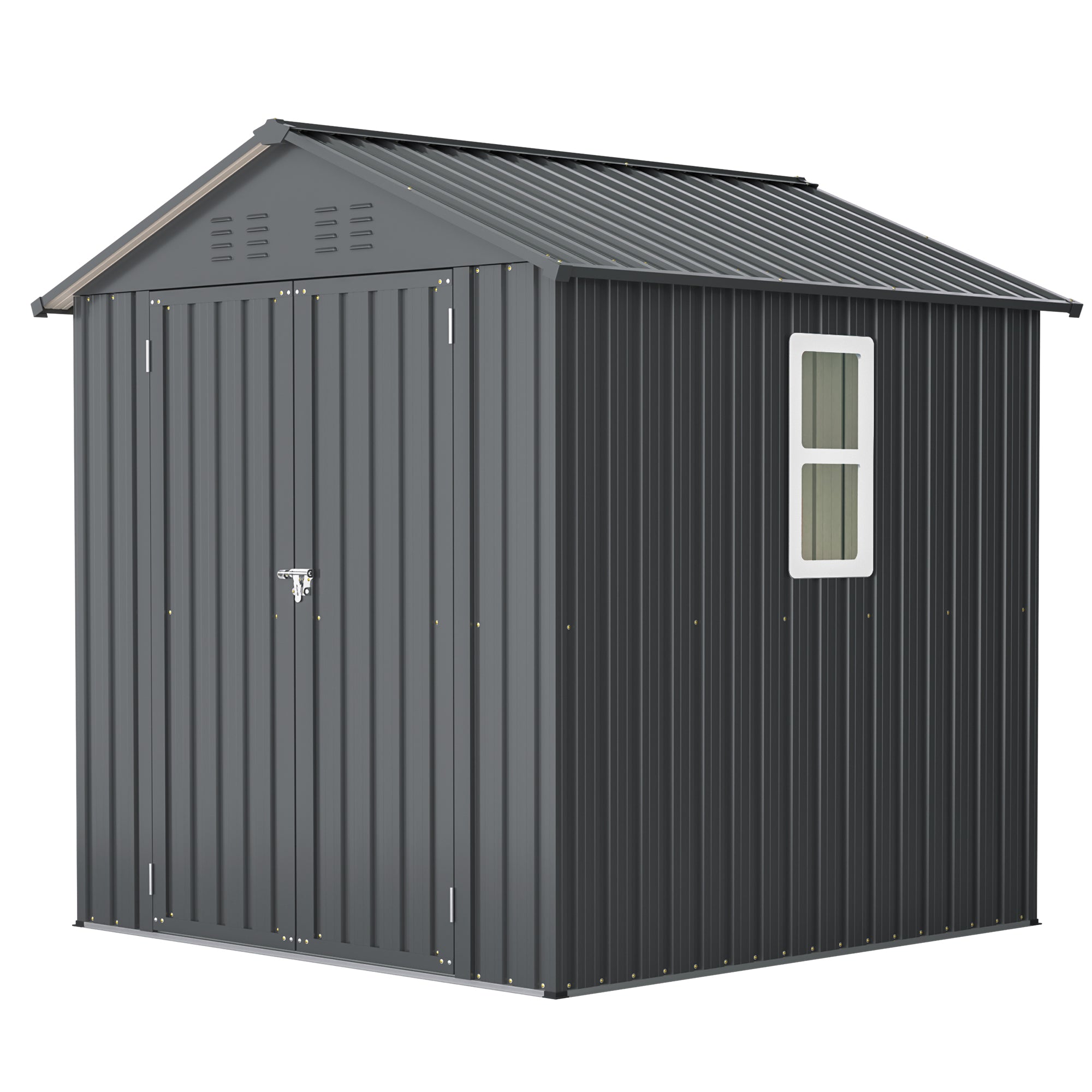 LZBEITEM 6x6 ft Metal Outdoor Storage Shed with Window