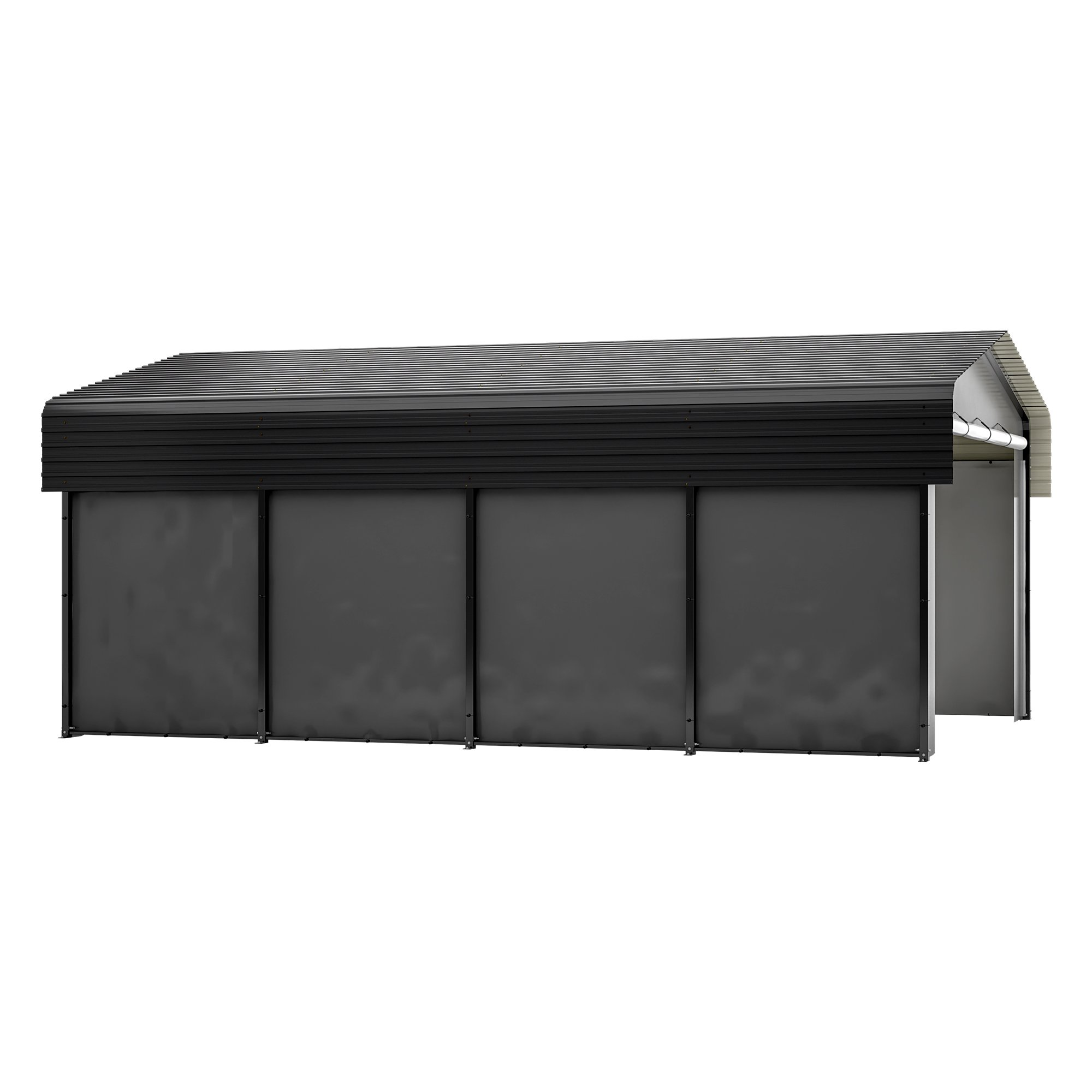 LZBEITEM 13 x 20 ft Metal Carport Kits with 4 sidewalls