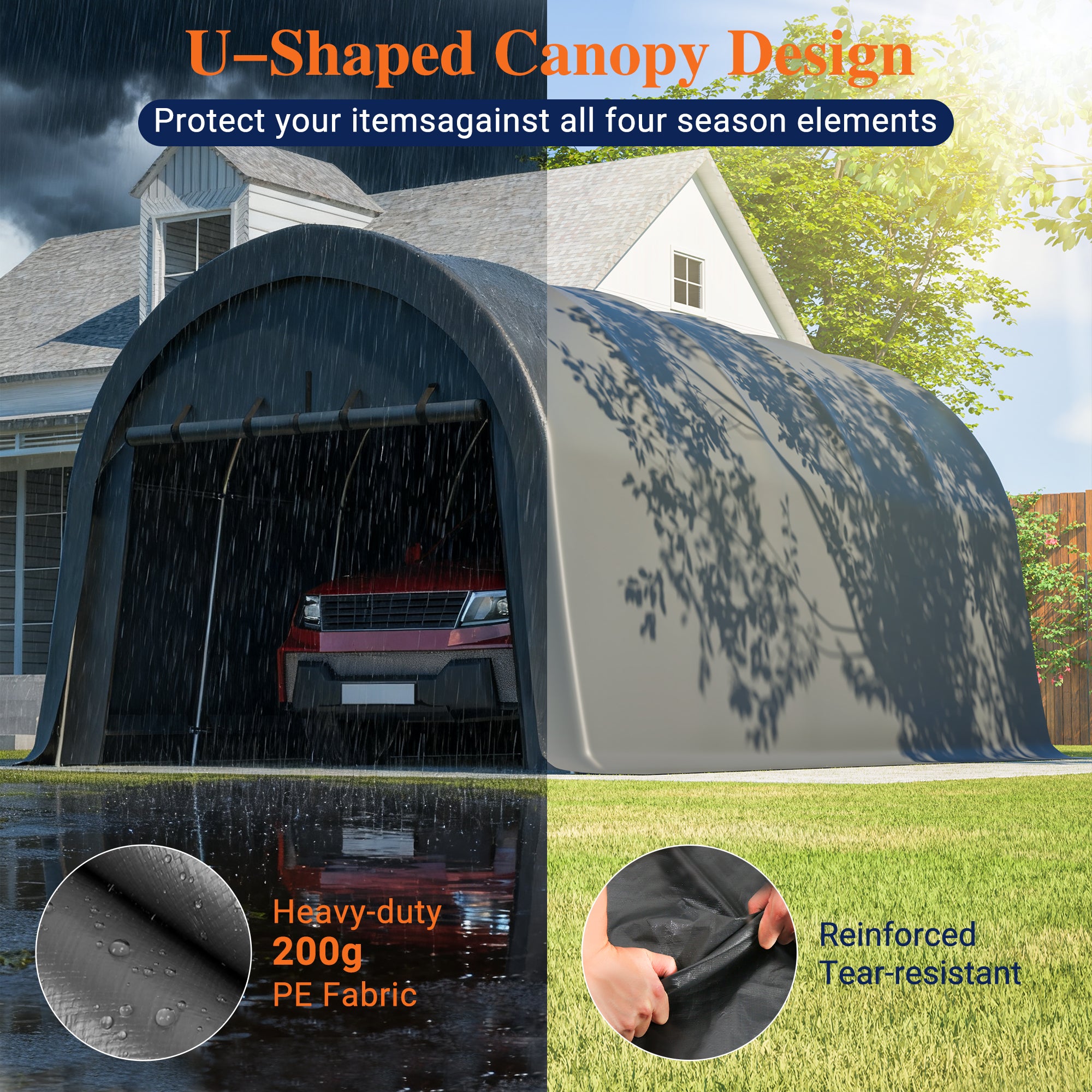 LZBEITEM Carports 12x20 ft Heavy Duty Car Canopy Garage with Removable Doors