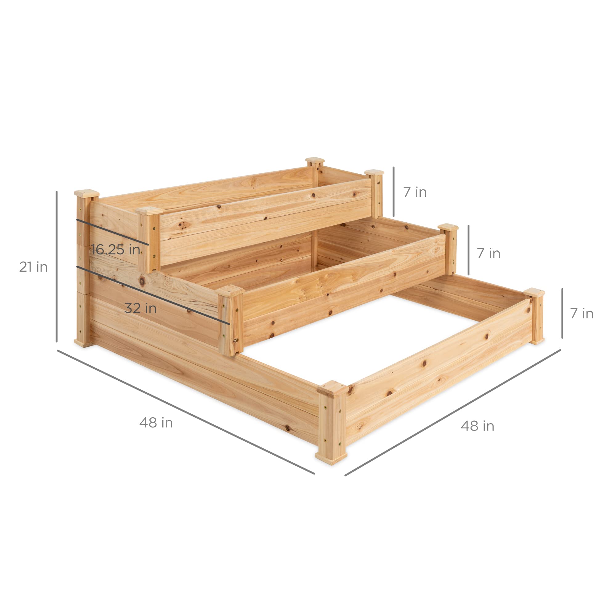 Thanaddo 3 Tiers Wooden Raised Garden Bed