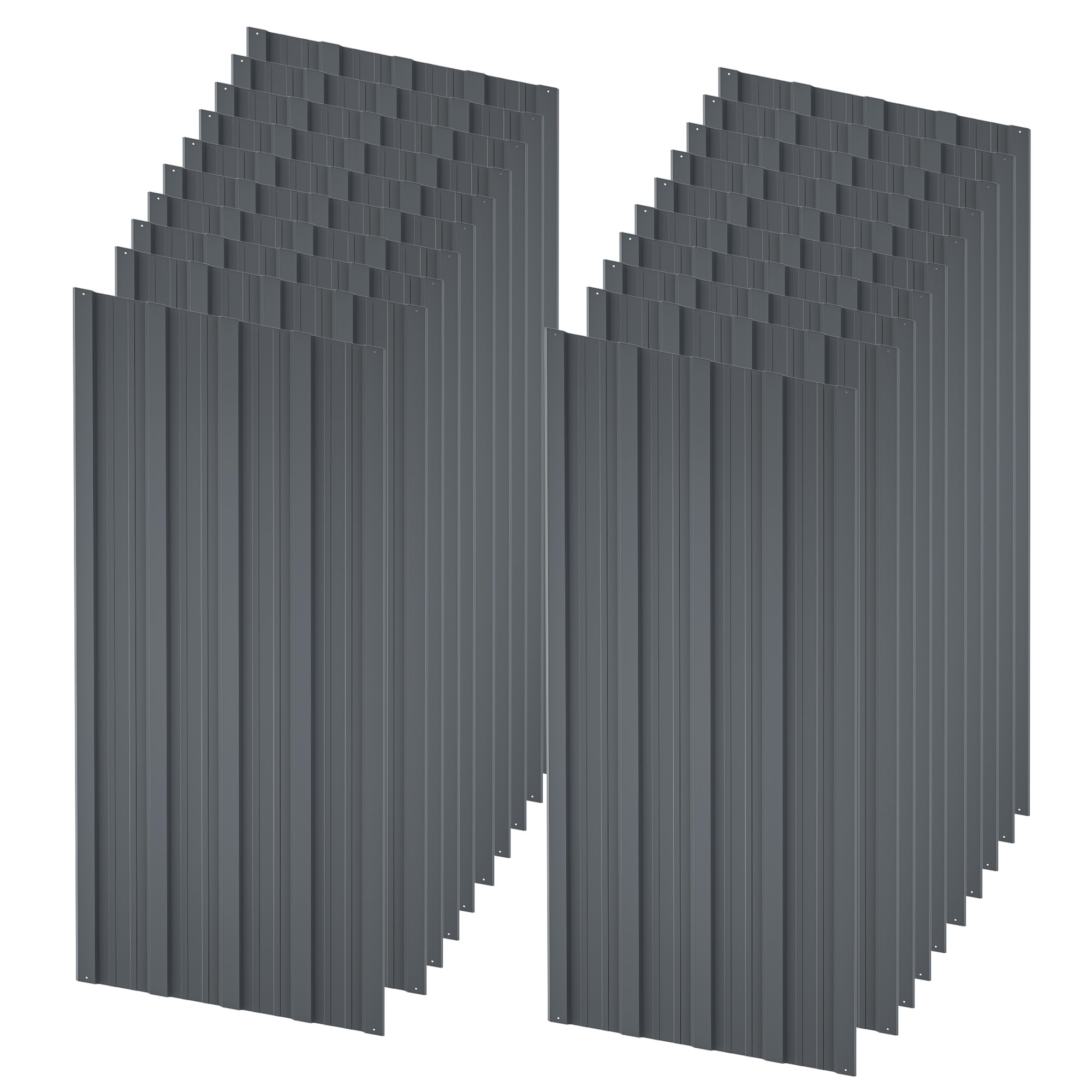 Roof Panels 20 Pieces Set Gray