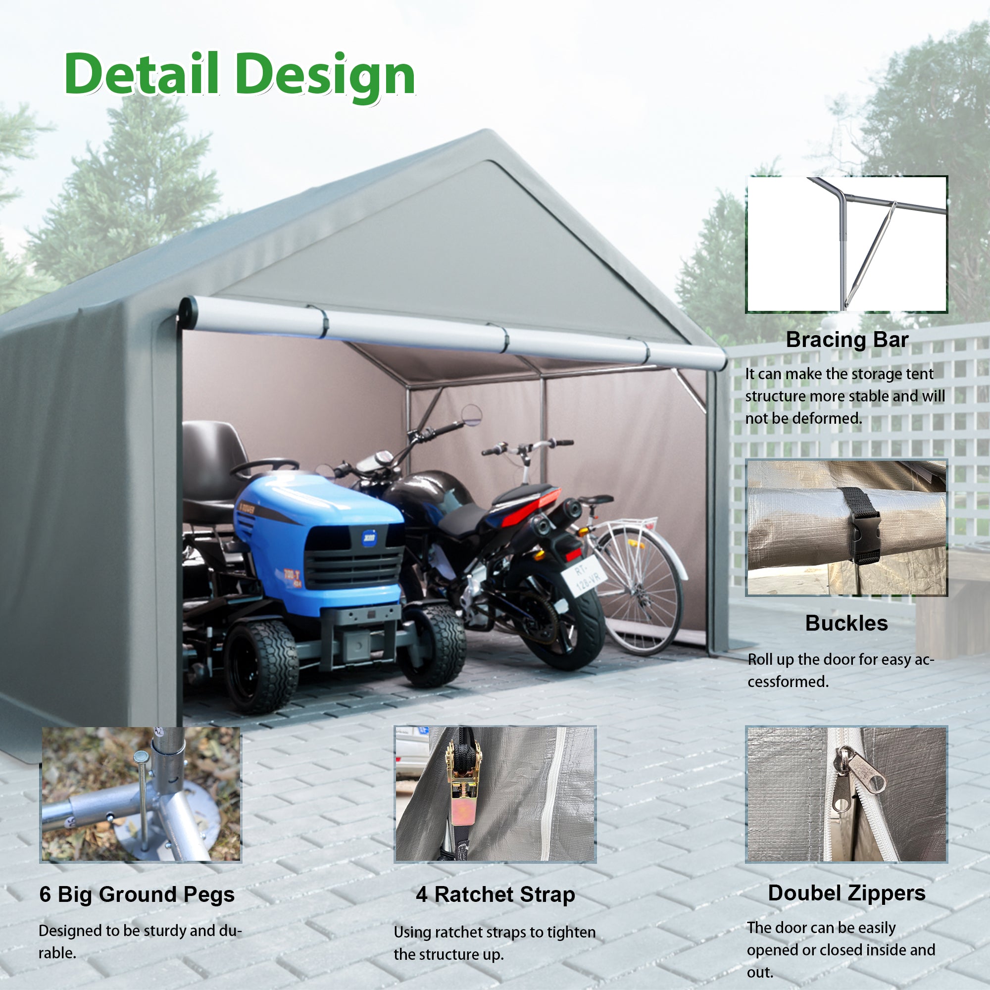 Thanaddo 10.ft x 10.ft Portable Shed Outdoor Storage Shelter