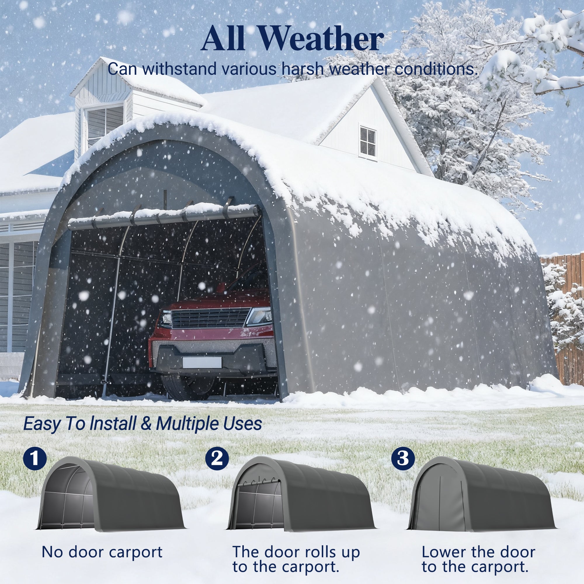 LZBEITEM Carports 12x20 ft Heavy Duty Car Canopy Garage with Removable Doors