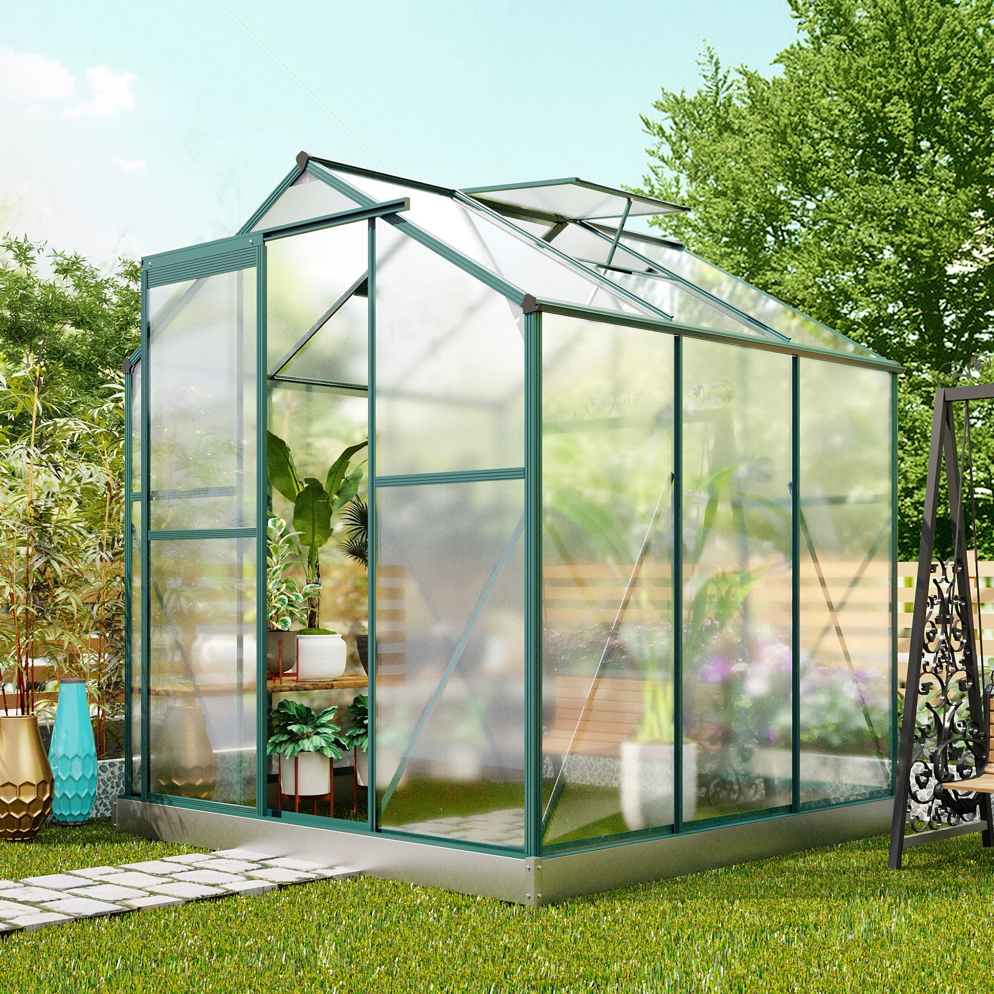 6 X 8 FT Greenhouse Green