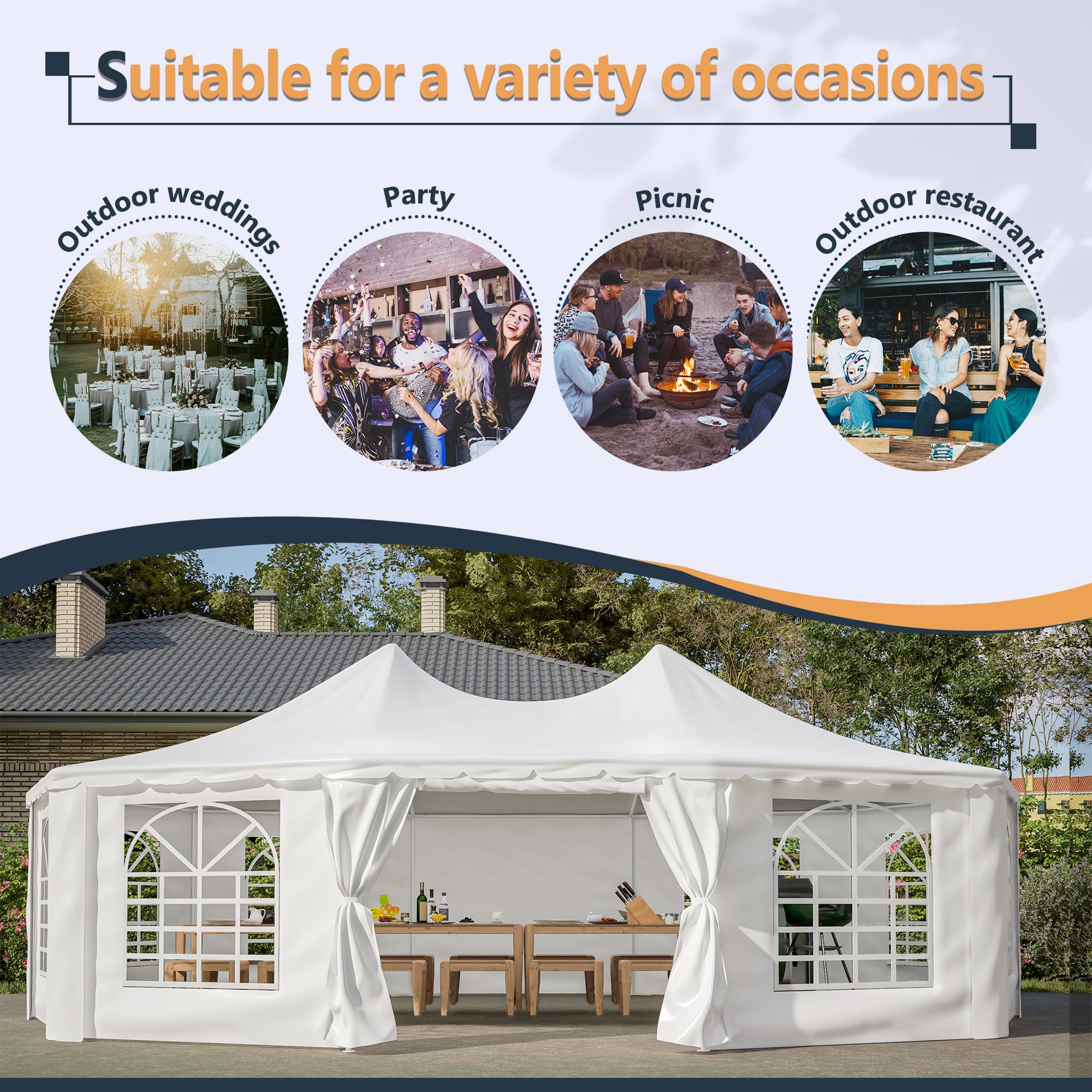 Thanaddo 29. ft x 21.ft Party Tent Outdoor Canopy Tent with Sidewalls Event Tent Heavy Duty Wedding Gazebo Shelte