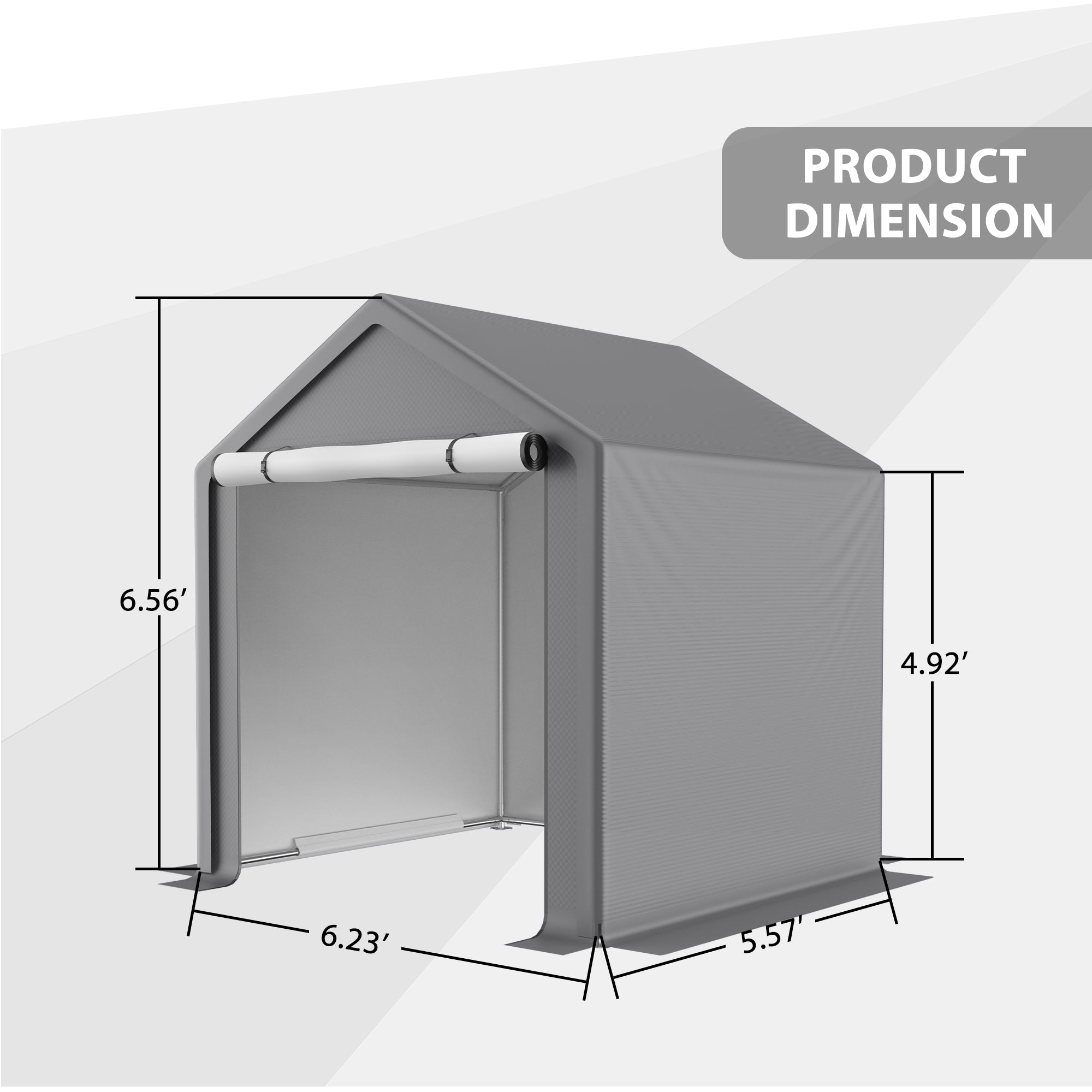 Thanaddo 6x6 ft. Portable Shed Outdoor Storage Shelter, 6 x 8 x 7 ft Heavy Duty All-Season Instant Storage Tent Tarp Sheds with Roll-up Zipper Door and Ventilated Windows For Motorcycle, Bike, Garden Tools