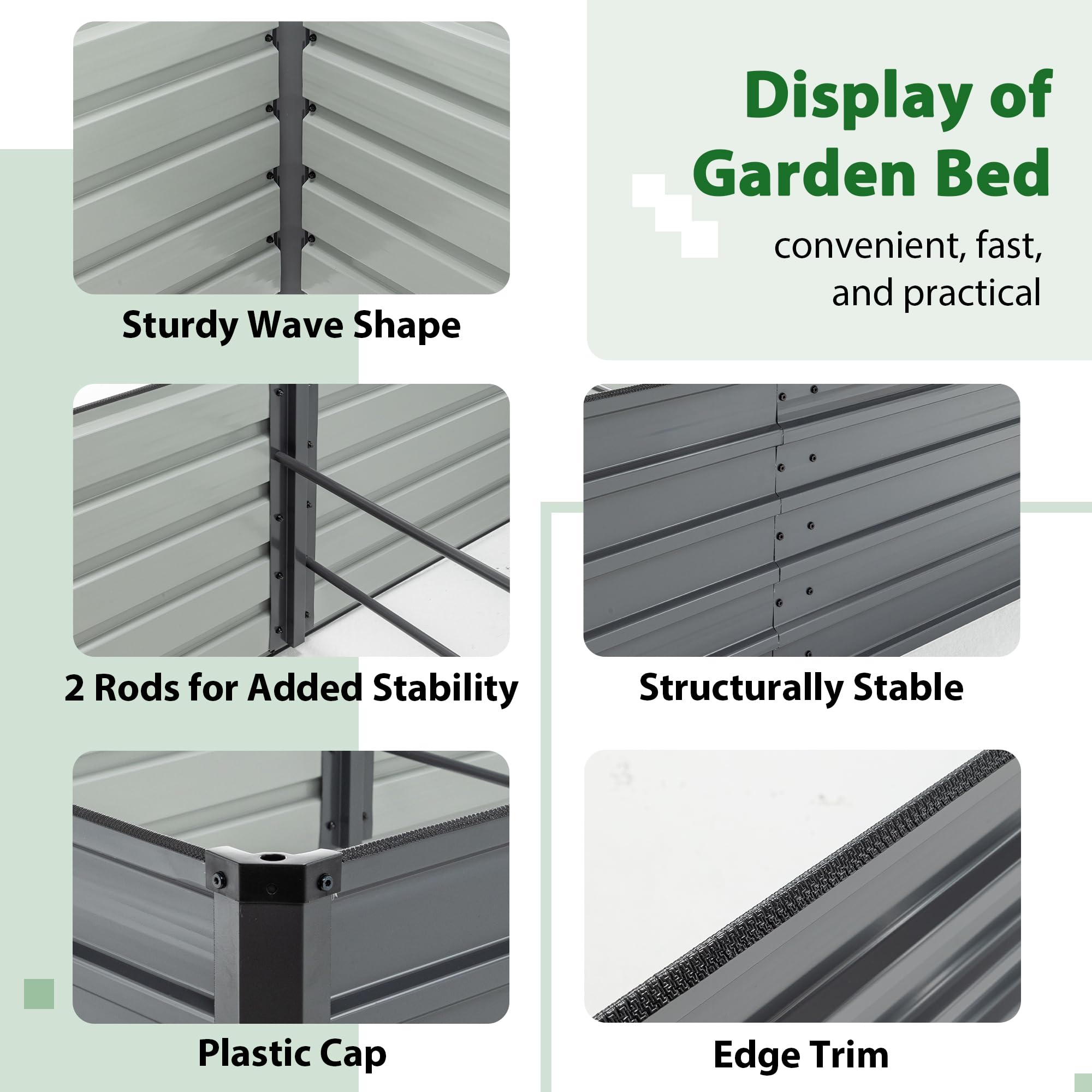 Thanaddo 22" Tall Large Modular Metal Raised Garden Bed Kit