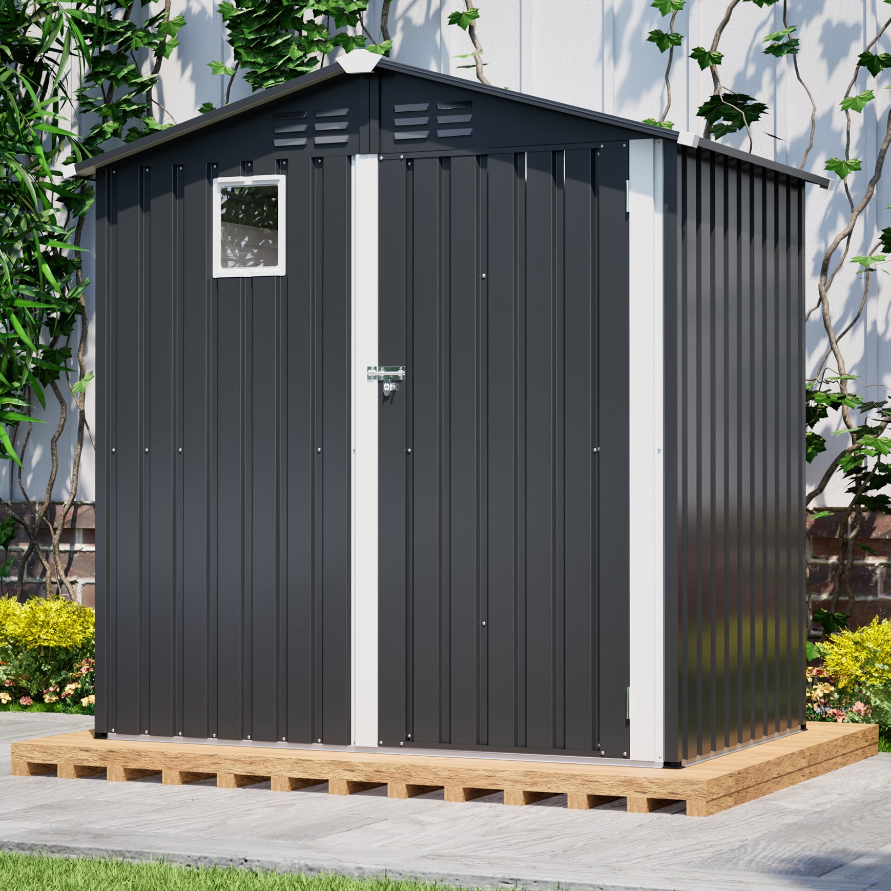 LZBEITEM 6FT x 4FT Outdoor Garden Shed